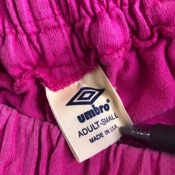 Vintage Umbro Shorts Mens Small Pink 100% Cotton Pockets Soccer Made in USA 90s - Picture 4 of 10